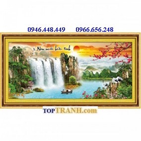 Tranh thêu 3D non nước hữu tình